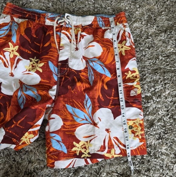 Men Caribbean Joe Tropical Printed Mesh Inside Swim Shorts Size Large - Picture 5 of 6